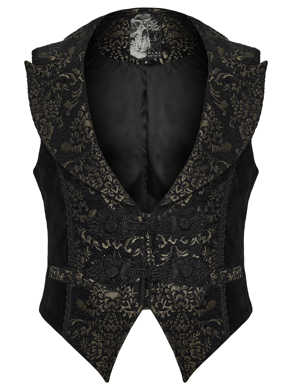 Jacquard Waistcoat with Vintage Buttons and Lace Details