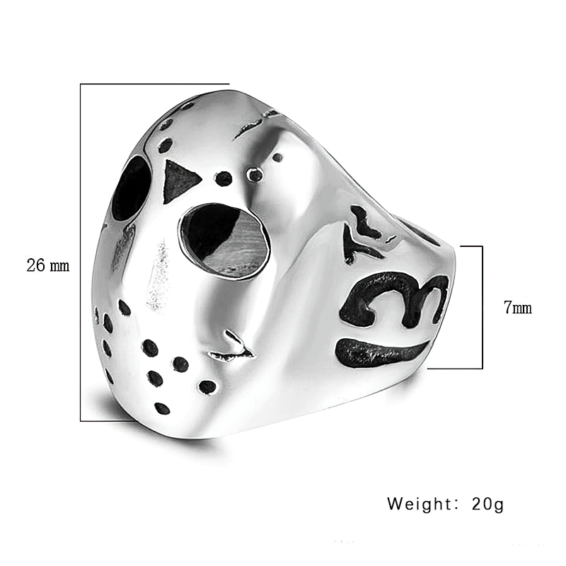 Jason Mask Ring For Men And Women / Unisex Stainless Steel Jewelry / Alternative Fashion