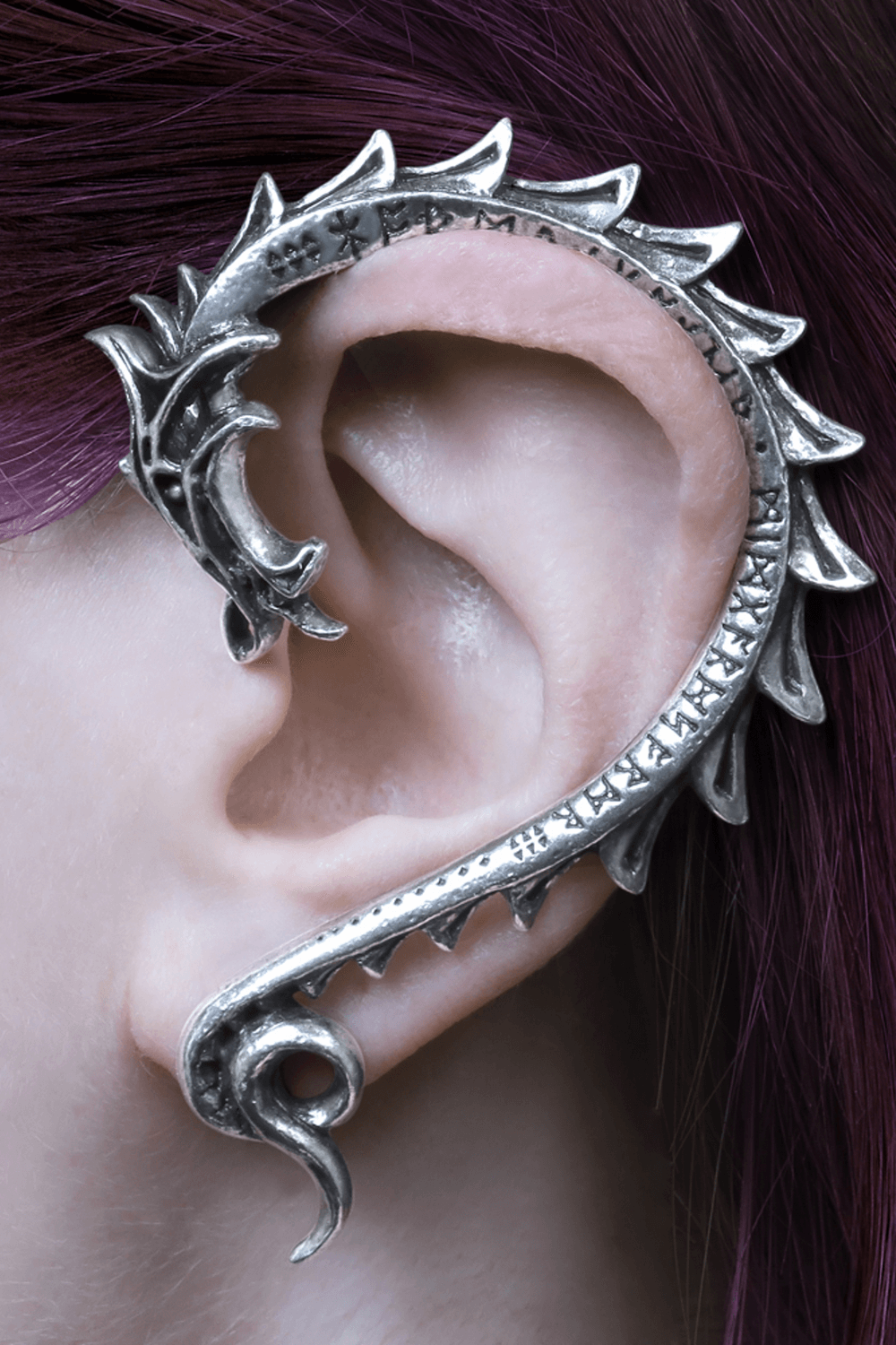 Jormungand Rune-Inspired Dragon Ear Wrap for Left Ear