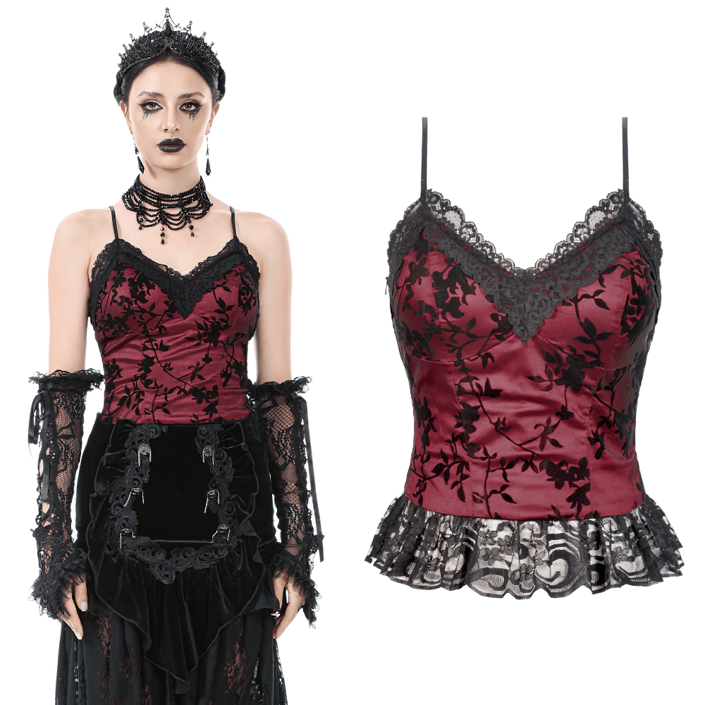 Lace-Trimmed Satin Corset Top with Floral Detail