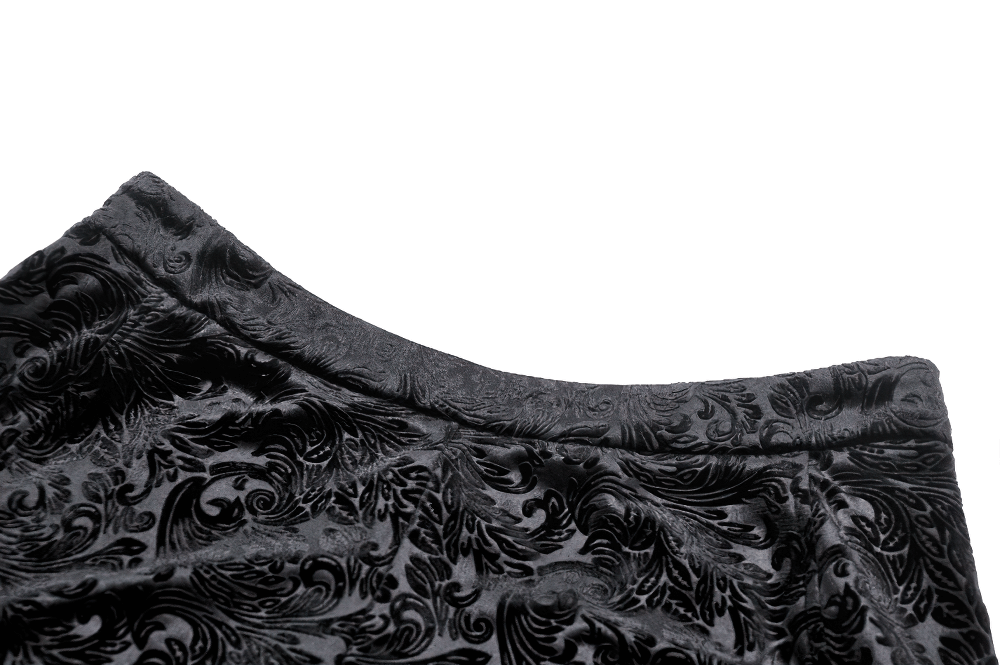 Lace-Trimmed Velvet High-Waisted Shorts with Buttons