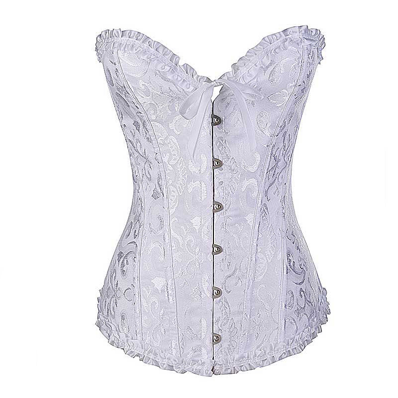 Lace-Up Gothic Corset / Floral Plus Size Corset For Women With Thong Outfit Waist