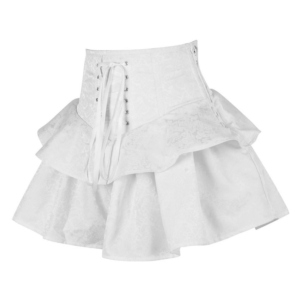 Lace Up High Waist Corset Skirt for Gothic Fashion