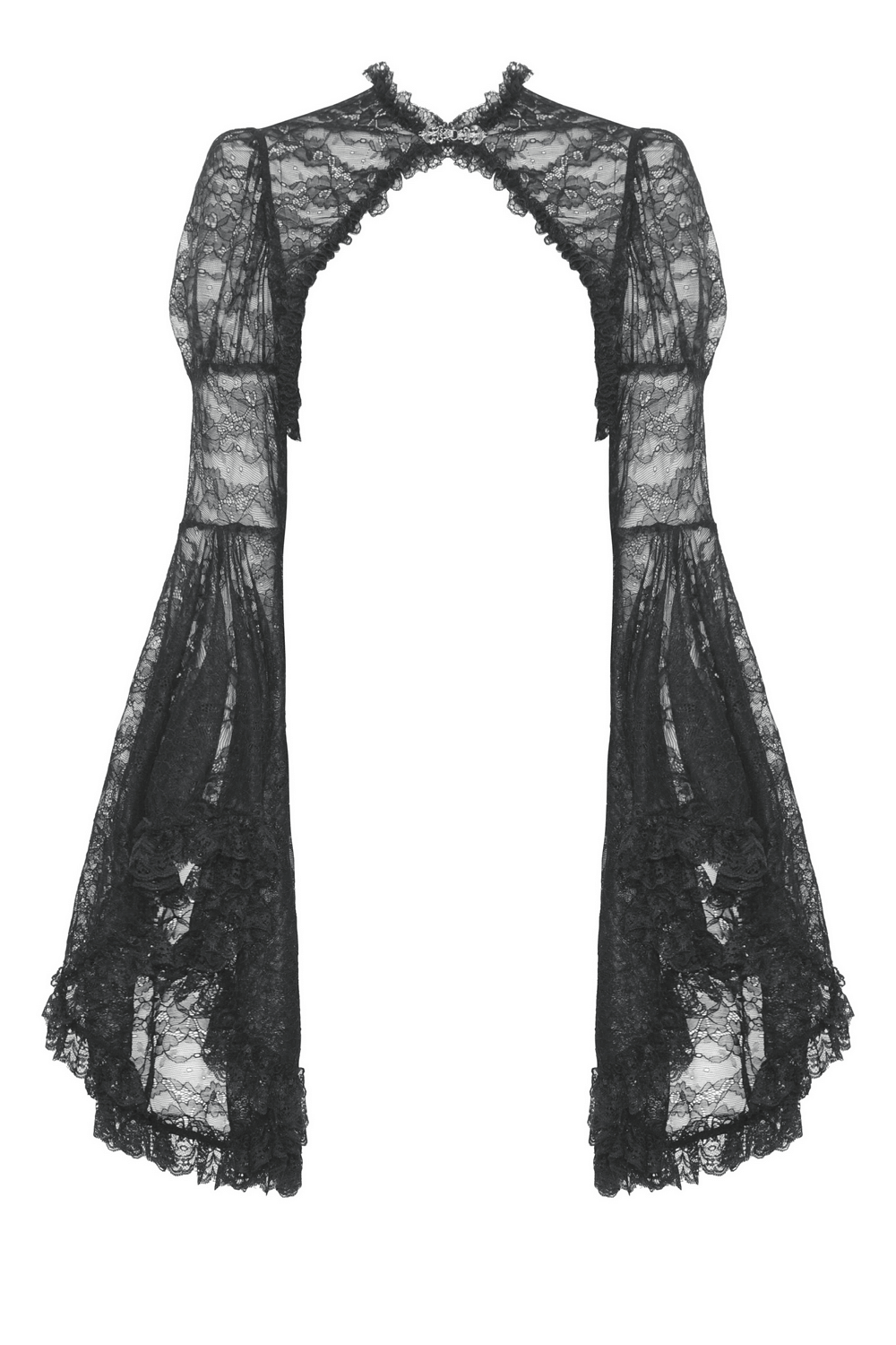 Lace Victorian Bolero Shrug Top with Long Flared Sleeves