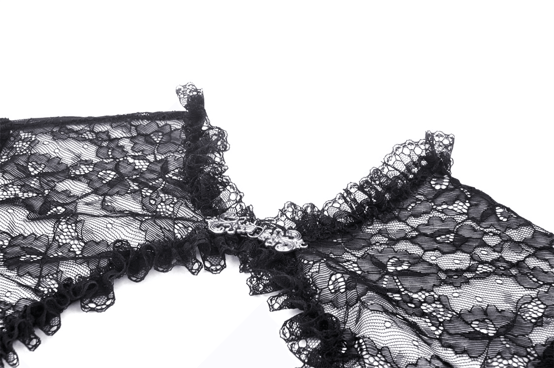 Lace Victorian Bolero Shrug Top with Long Flared Sleeves