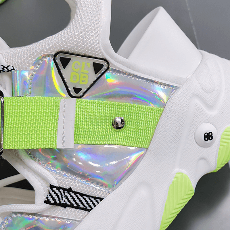 Ladies Chunky Platform Sandals With Buckle Strap / Mixed Color Women's Summer Shoes