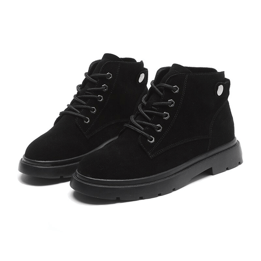 Ladies Lace Up Fur Suede Ankle Shoes / Stylish Platform Short Boots / Alternative Footwear