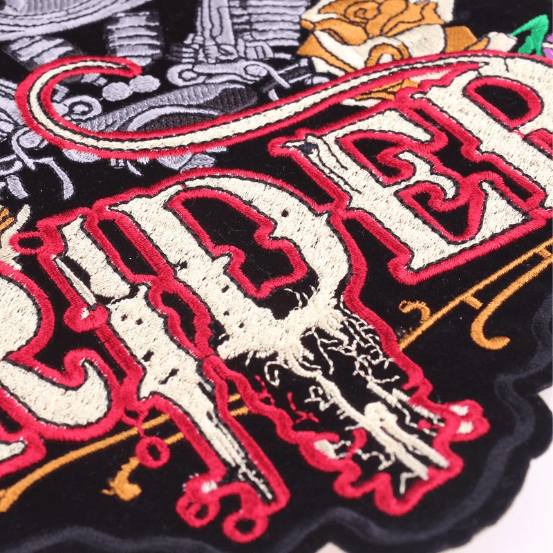 Lady Rider Print Iron-On Patch For Jackets / Large Embroidered Biker Patches For Clothes