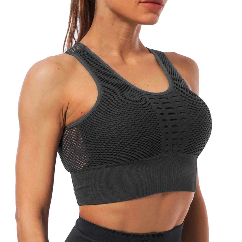 Lady's Sport Top With Beautiful Back / Seamless Breathable Sports Underwear For Women