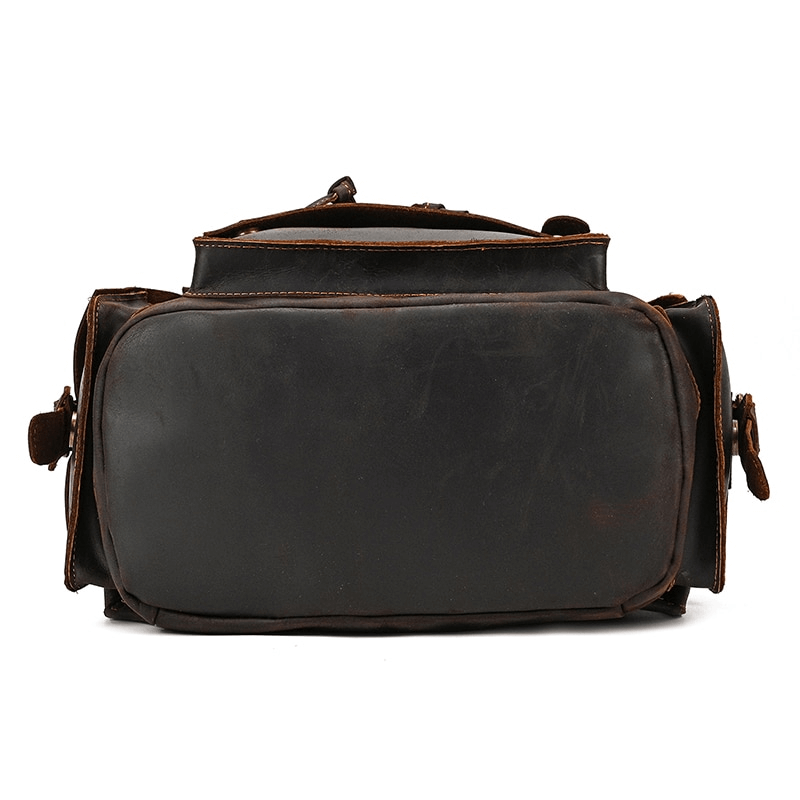 Large Genuine Leather Laptop Travel Backpack / Fashion Unisex Many Pockets Backpacks