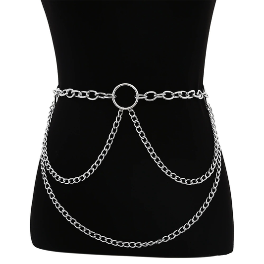 Layered Metal Chain Belt for Women / Vintage Sexy Accessory Waist Body