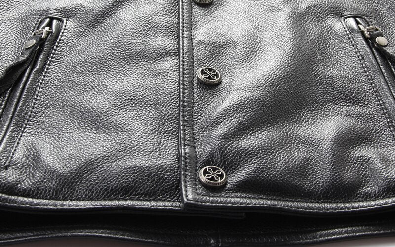 Leather biker vest / Rock Style Skull Cross Leather men's vest