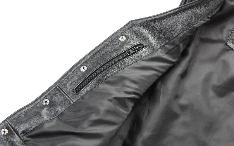 Leather biker vest / Rock Style Skull Cross Leather men's vest