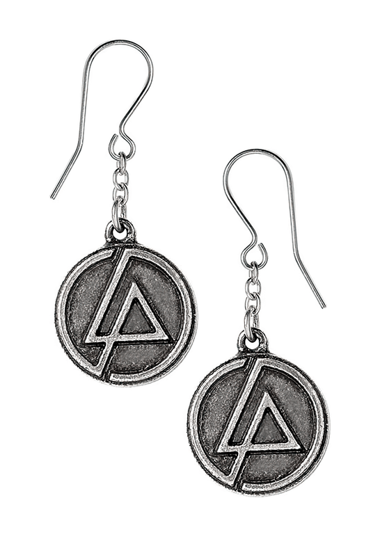 Linkin Park Circle Logo Antiqued Pewter Earrings