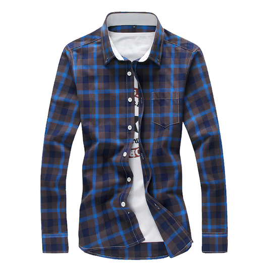 Long Sleeve Casual Shirts For Men / Turn-Down Collar Men's Streetwear