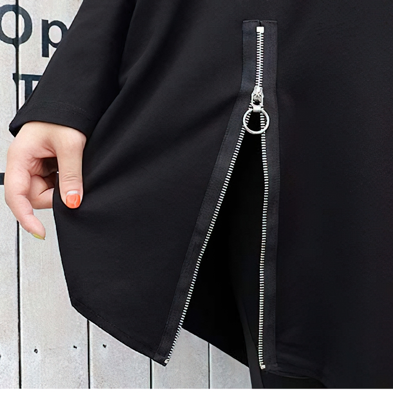 Loose Fit Oversized Asymmetrical Sweatshirt / Round Neck Long Sleeve Women's Clothing