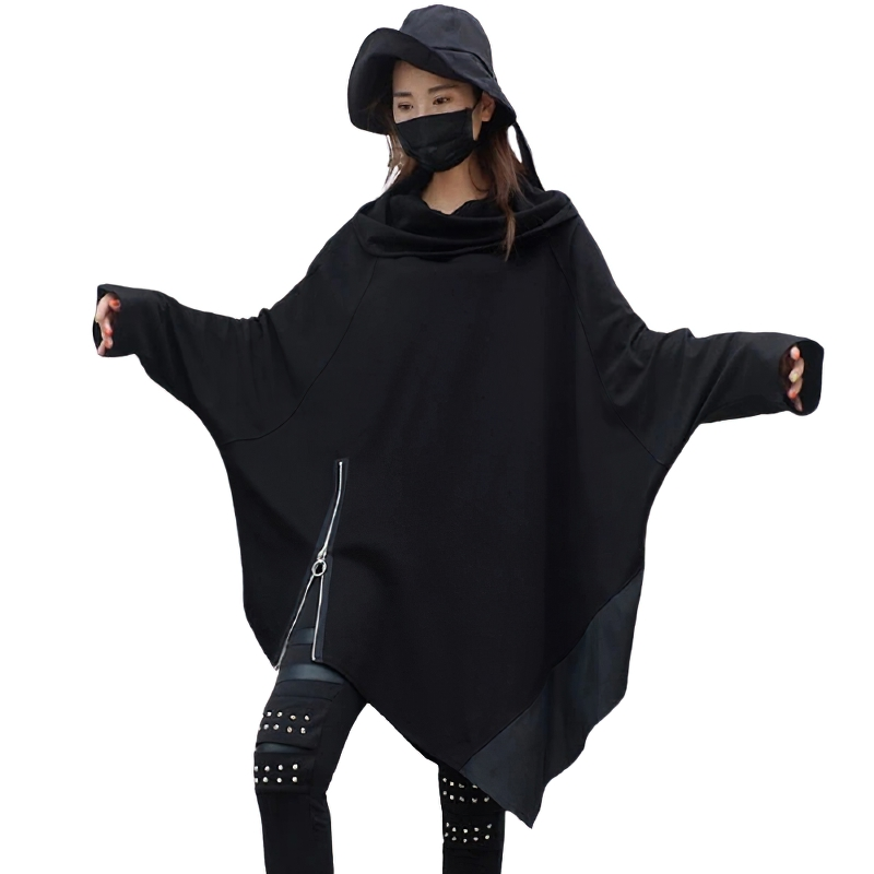 Loose Fit Oversized Asymmetrical Sweatshirt / Round Neck Long Sleeve Women's Clothing