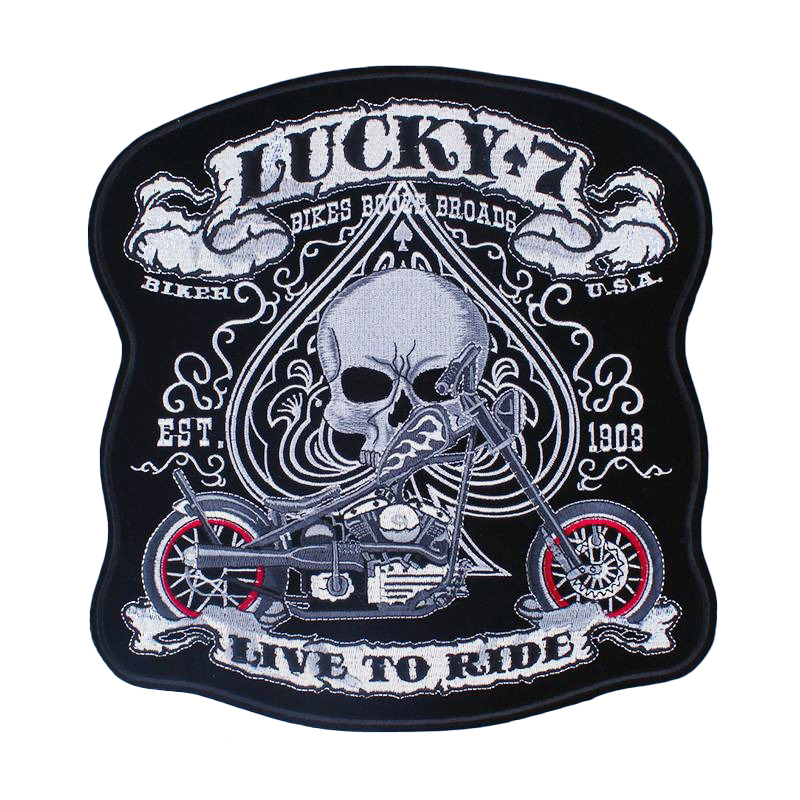 Lucky 7 Print Iron-On Patch For Jackets / Large Embroidered Biker Patches For Clothes