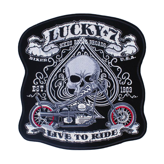 Lucky 7 Print Iron-On Patch For Jackets / Large Embroidered Biker Patches For Clothes