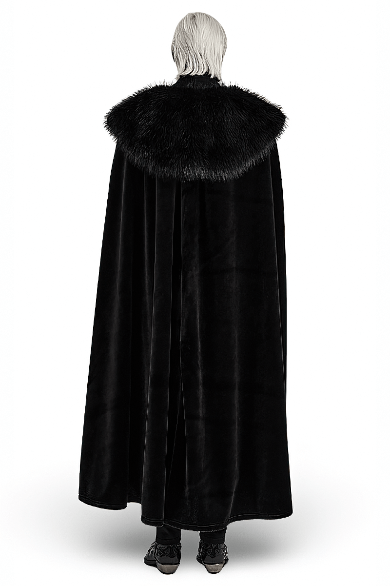 Lux Velvet Gothic Cloak with Fur Collar and Tassels