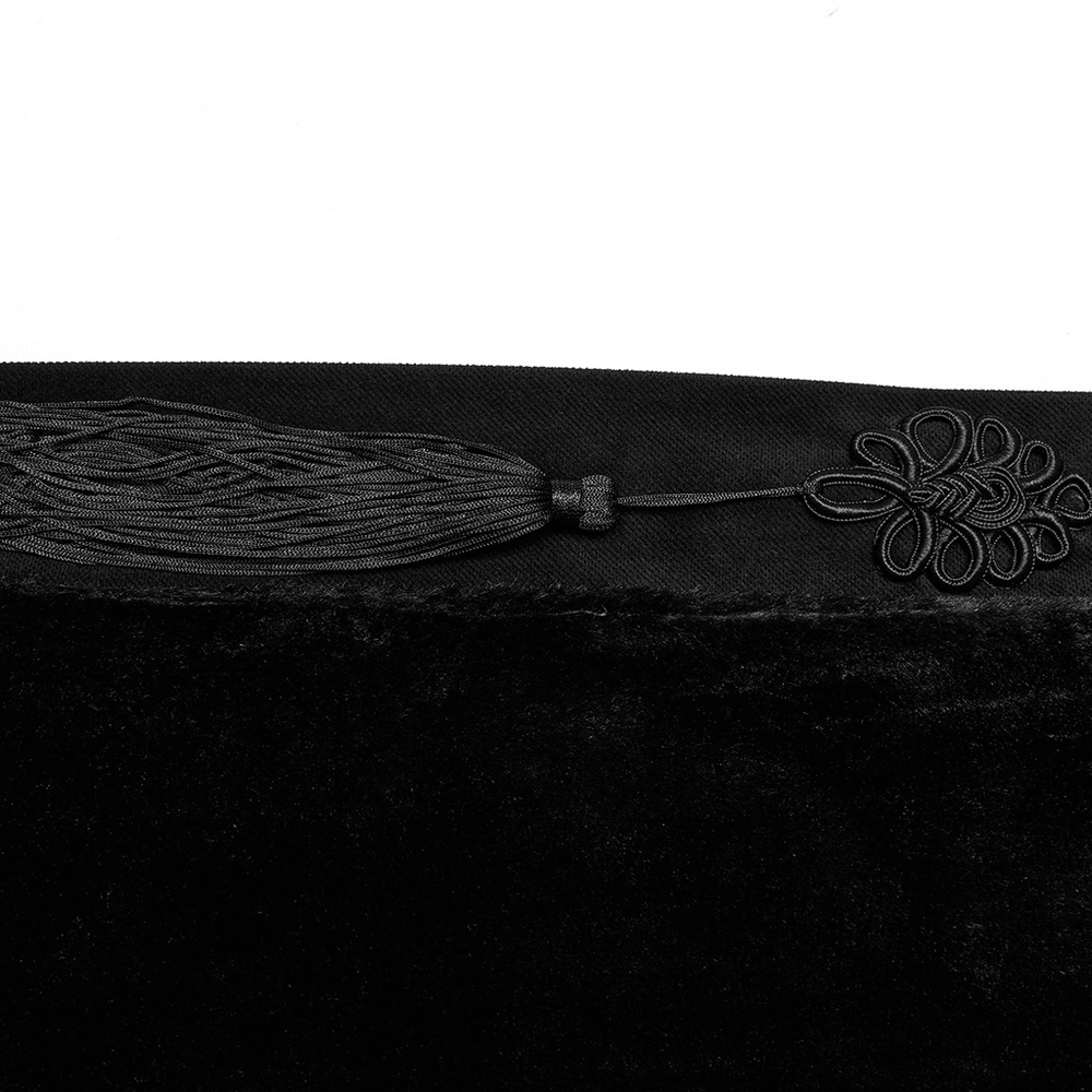 Lux Velvet Gothic Cloak with Fur Collar and Tassels