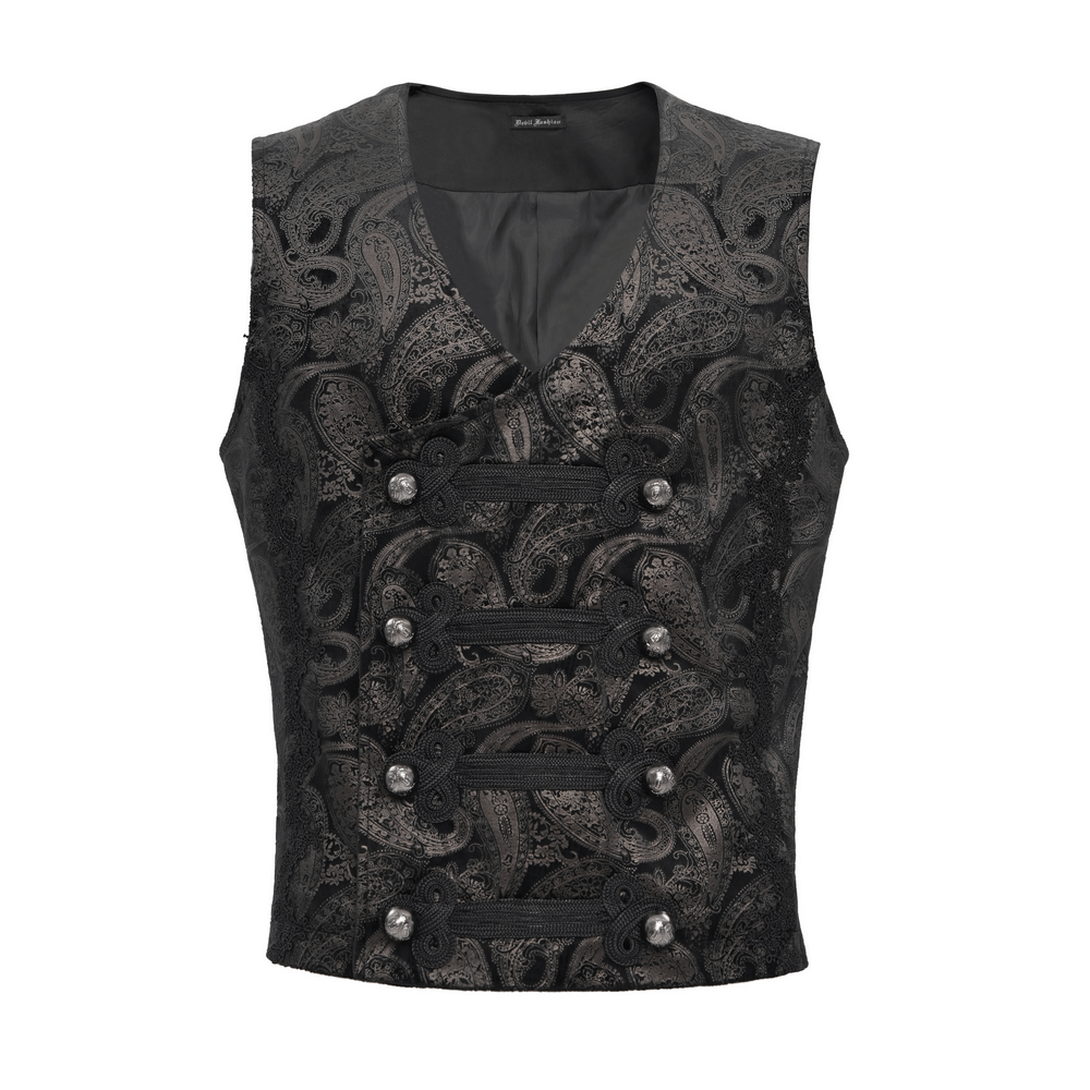 Luxurious Waistcoat with Decorative Buttons for Men