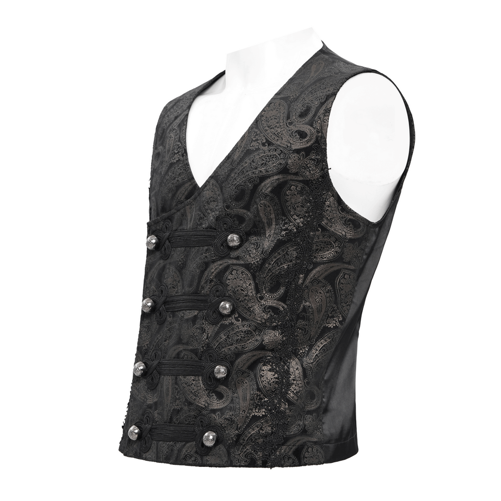 Luxurious Waistcoat with Decorative Buttons for Men