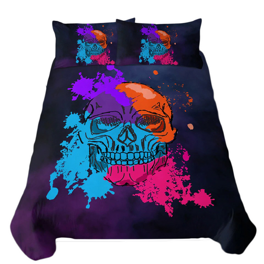Luxury Bedclothes Set with 3D print Of color skull / Bedding Sets For Girls and Boys