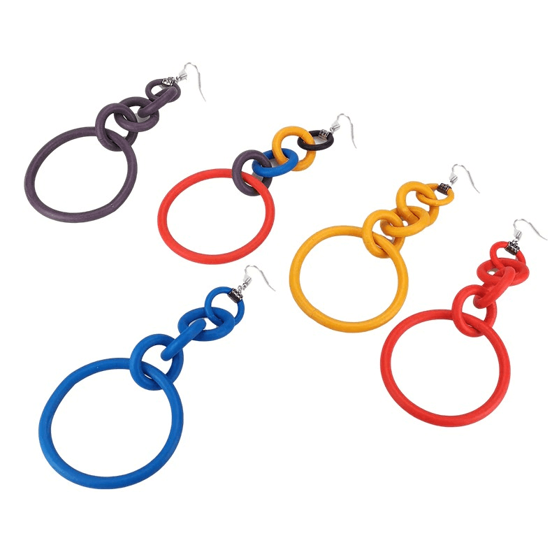 Luxury Big Drop Earrings For Women / Designer Handmade Long Silicone Earrings