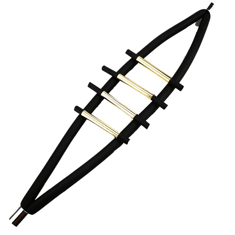 Luxury Black Color Charm Bracelets with Magnetic Clasp / Punk Style Rubber Wide Bracelets