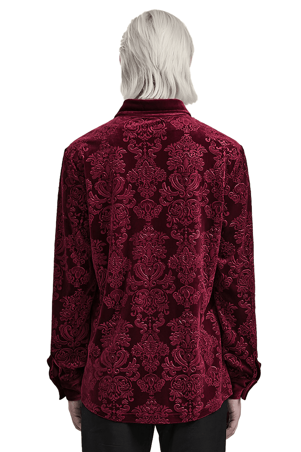 Luxury Gothic Velvet Floral Men's Formal Shirt