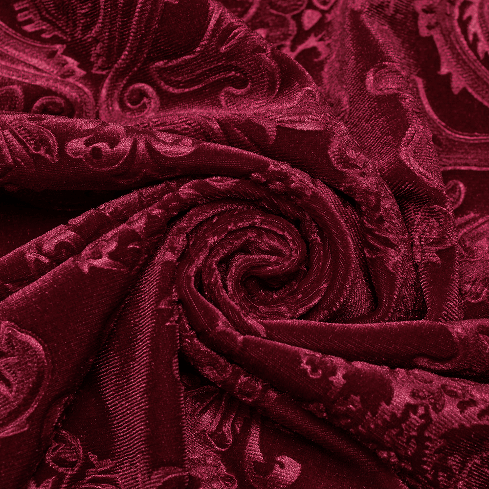 Luxury Gothic Velvet Floral Men's Formal Shirt