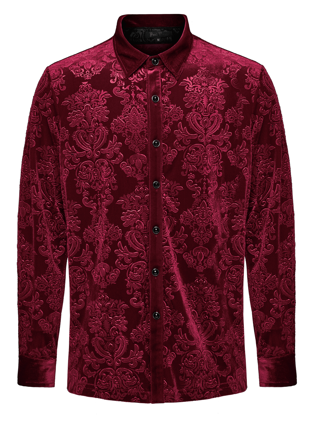 Luxury Gothic Velvet Floral Men's Formal Shirt
