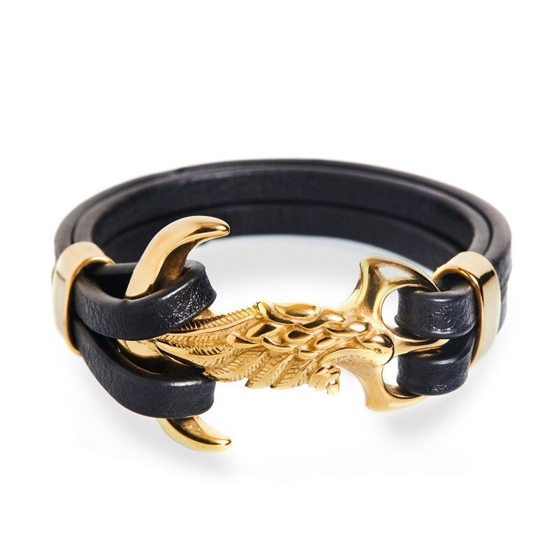 Luxury Men's Stainless Steel Bracelet with an Wing / Fashion Anchor Bracelets in Punk style