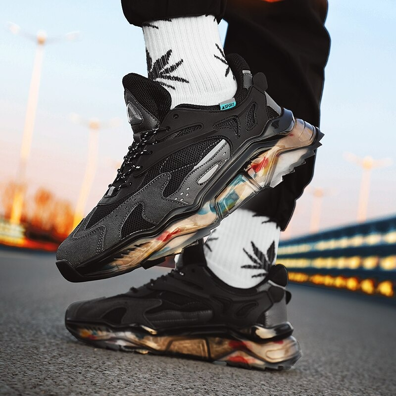 Luxury Mesh Breathable Running Sneakers / Casual Non-slip Wear-resistant Shoes