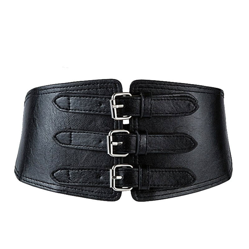 Luxury Wide Belt Of Faux Leather For Women / Female Casual Alternative Corset Belt