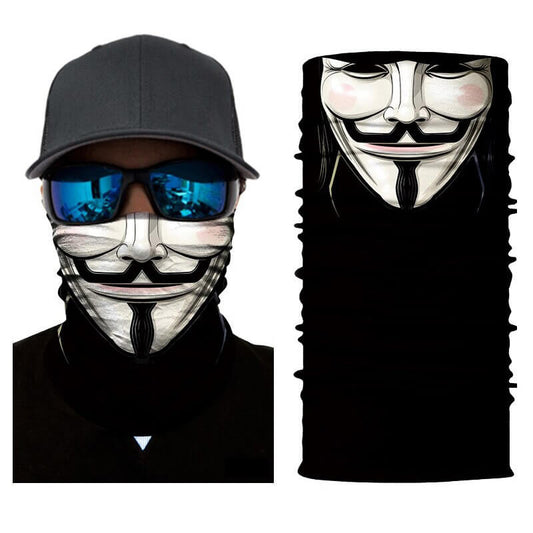 Magic Scarf-Balaclava for Neck / Ghost Skull Face Cover / Biker Bandanas Headwear #1