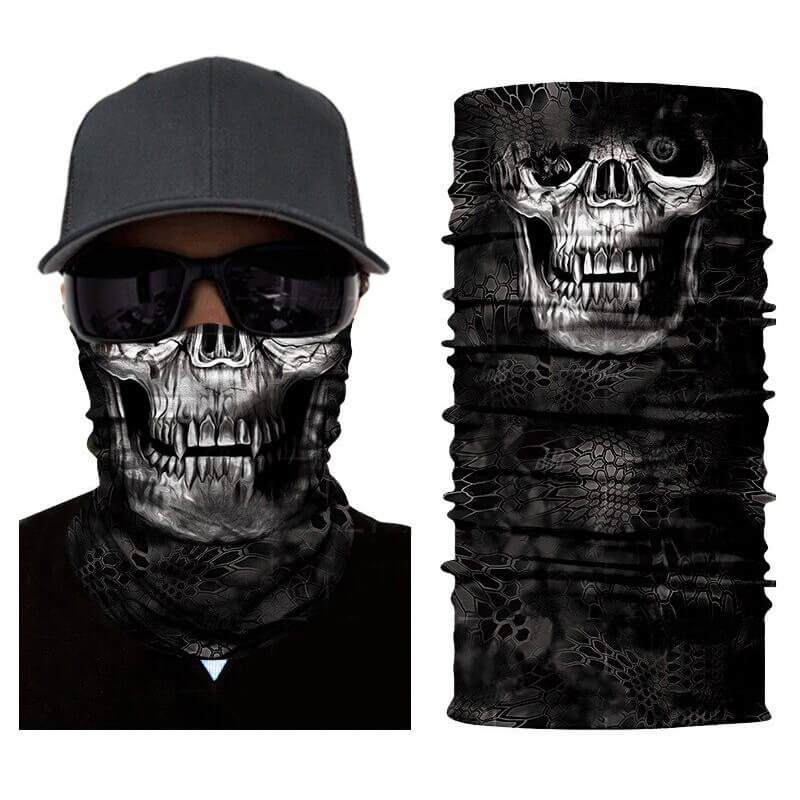 Magic Scarf-Balaclava for Neck / Ghost Skull Face Cover / Biker Bandanas Headwear #3