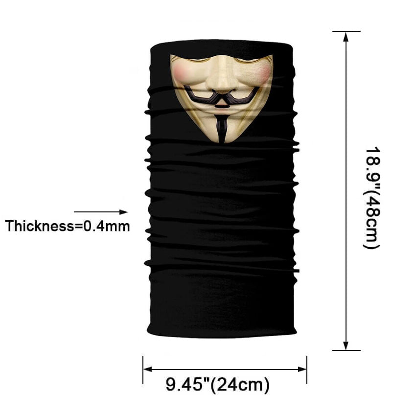 Magic Scarf-Balaclava for Neck / Ghost Skull Face Cover / Biker Bandanas Headwear #7