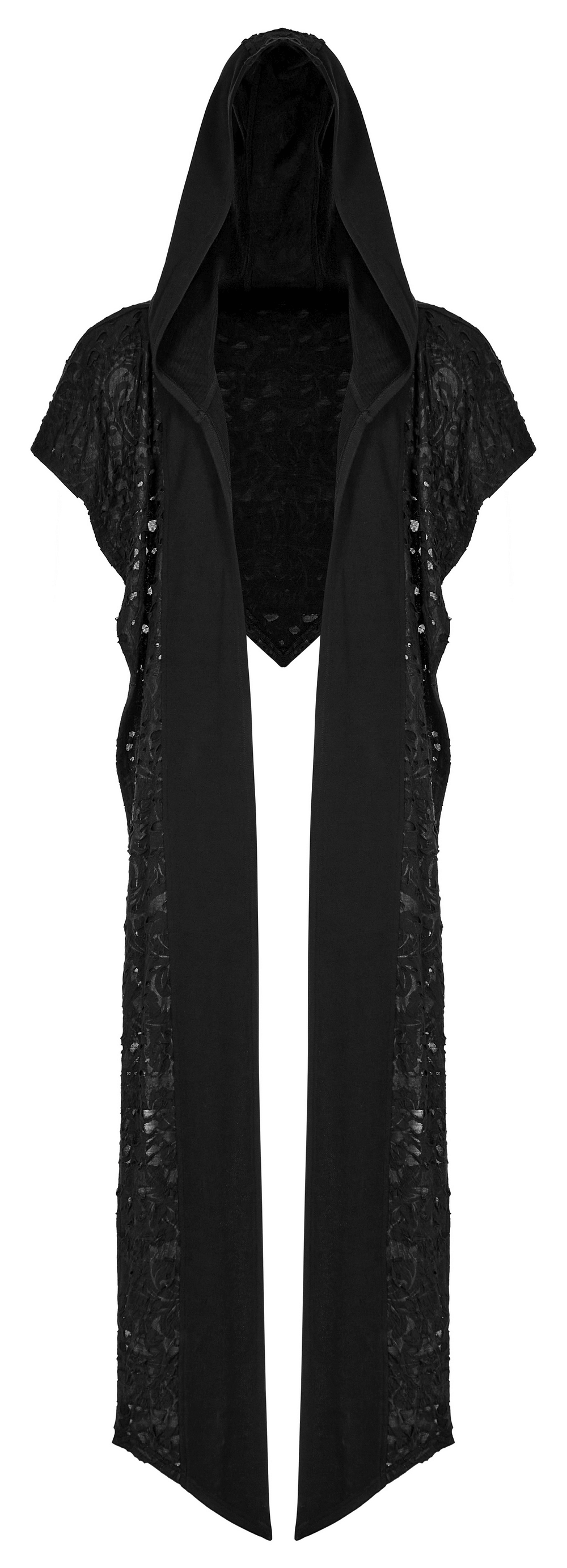 Male Deconstructed Knit Hooded Cape with Long Scarf