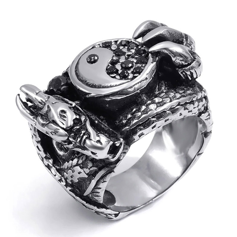 Male Dragon Claw 316L Stainless Steel Biker Ring / Alternative Fashion Jewelry for Men