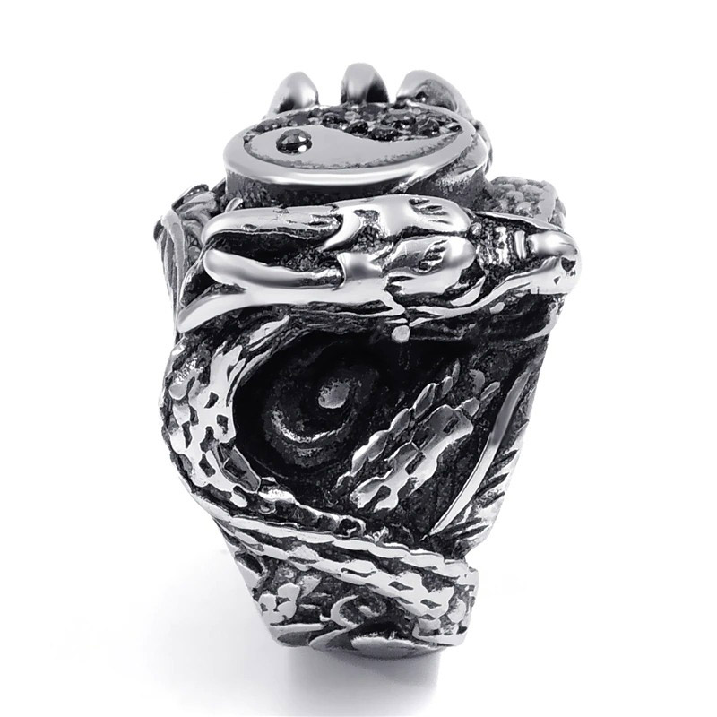 Male Dragon Claw 316L Stainless Steel Biker Ring / Alternative Fashion Jewelry for Men