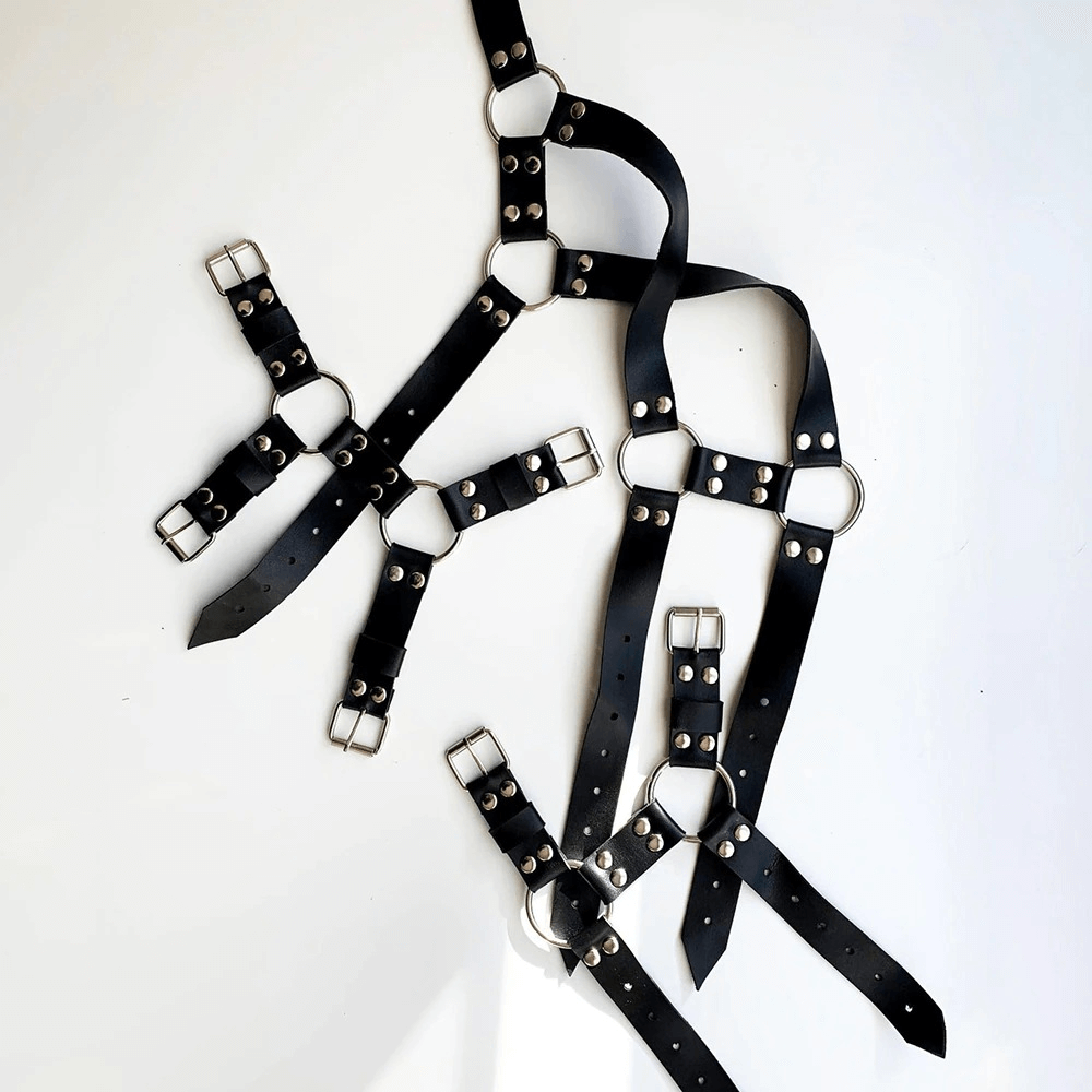 Male Fetish Adjustable Body Harness / Gothic PU Leather Belts for Men / Punk BDSM Accessories