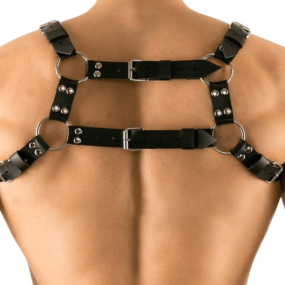 Male Fetish Adjustable Body Harness / Gothic PU Leather Belts for Men / Punk BDSM Accessories