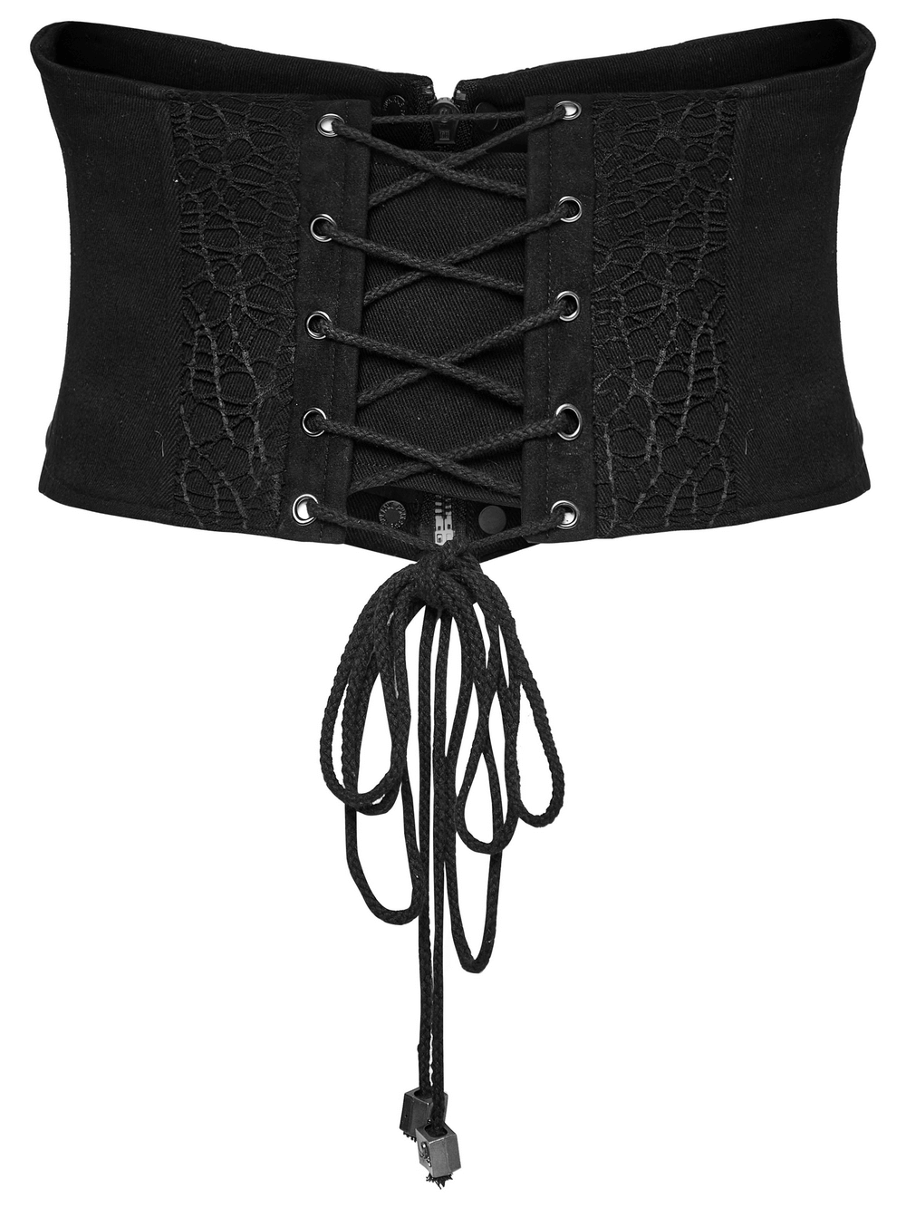 Male Gothic Corset Belt with Rivets and Lace-Up Back