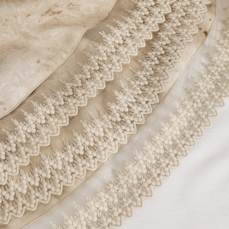 Male Lantern Sleeved Stand Collar Distressed Shirt with Necktie