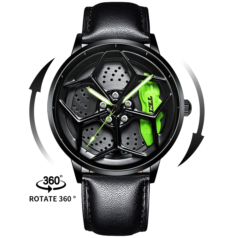 Male Stylish 3D Spinning Waterproof Watch Of Car Wheel Style / Quartz Accessories For Men