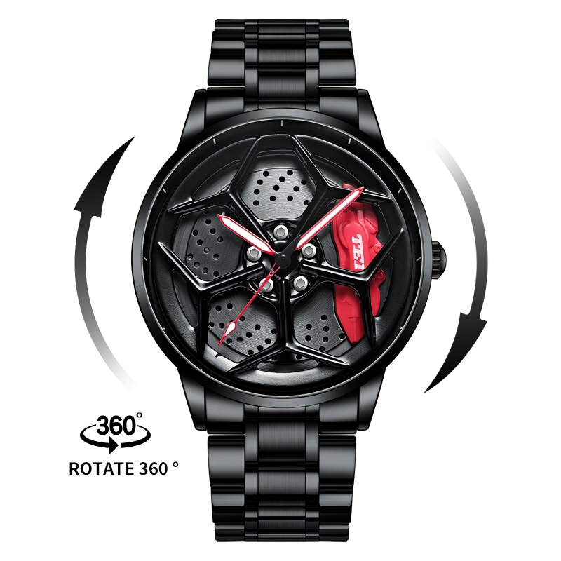 Male Stylish 3D Spinning Waterproof Watch Of Car Wheel Style / Quartz Accessories For Men
