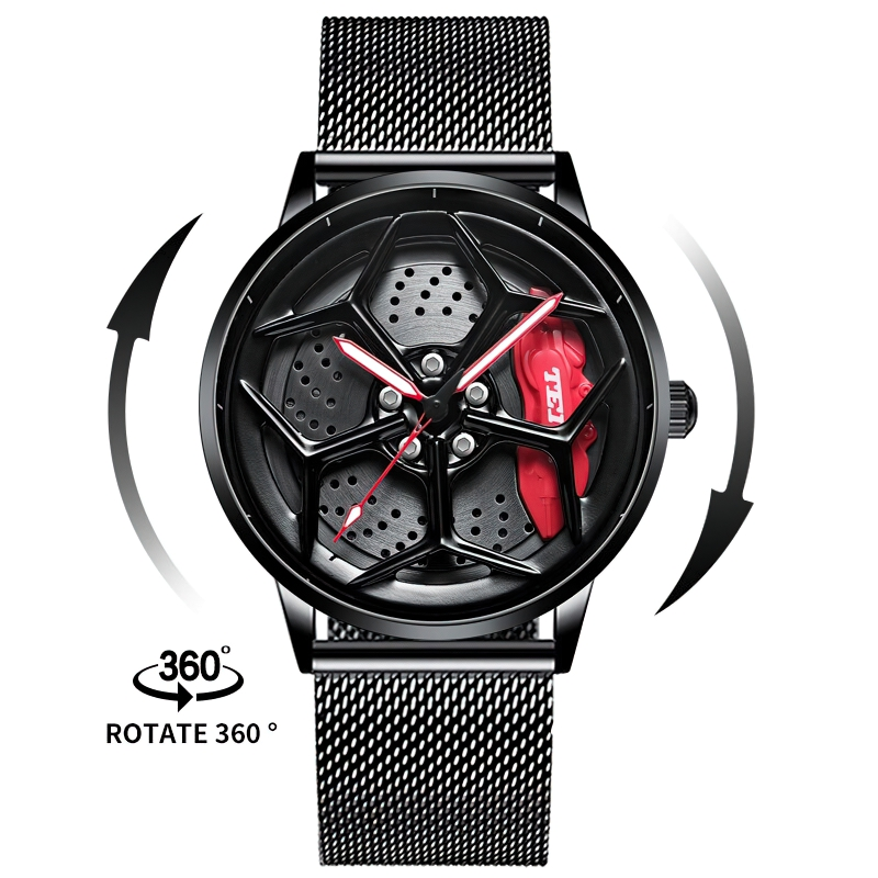 Male Stylish 3D Spinning Waterproof Watch Of Car Wheel Style / Quartz Accessories For Men