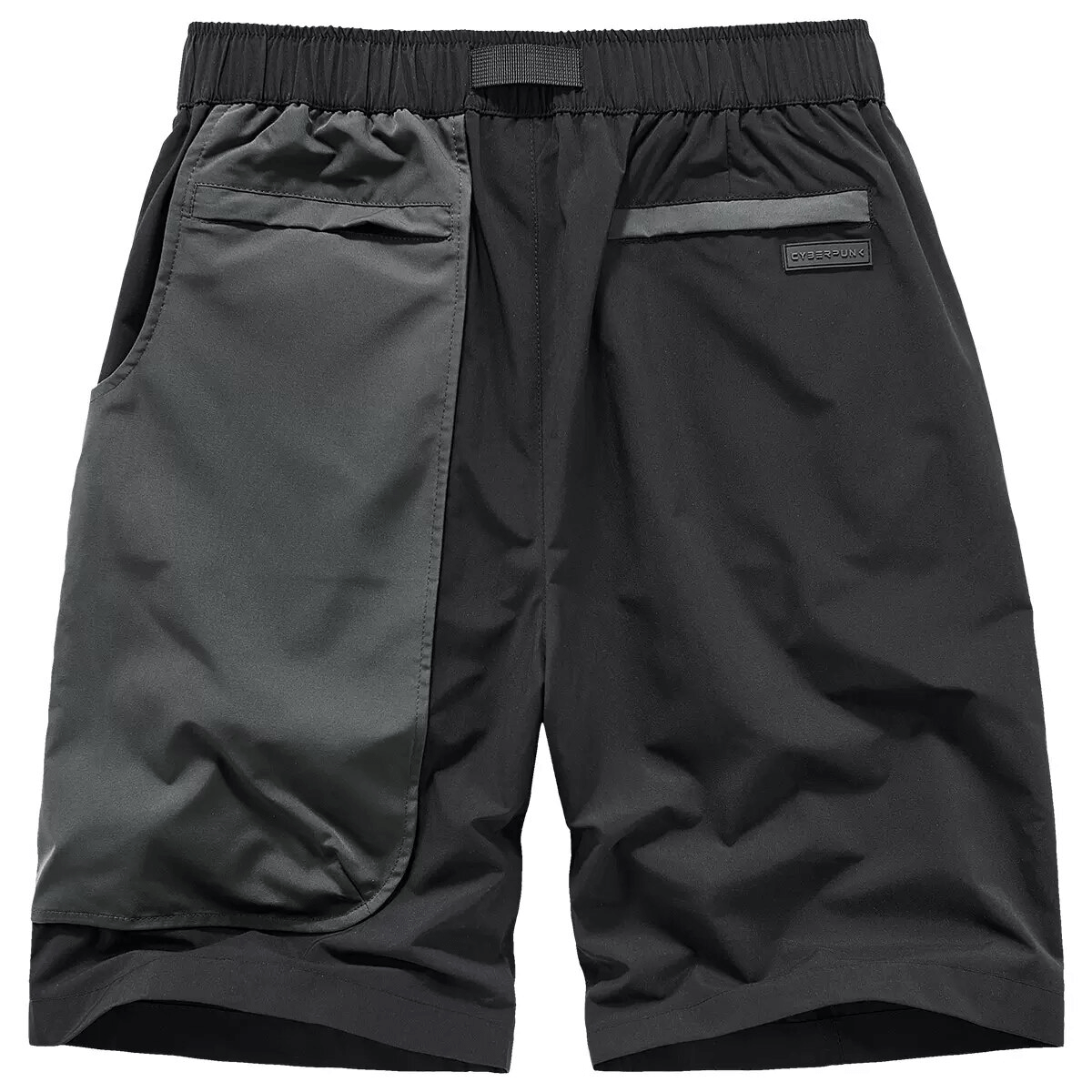 Male Tactical Multi Pockets Straight Shorts / Alternative Fashion Patchwork Clothes